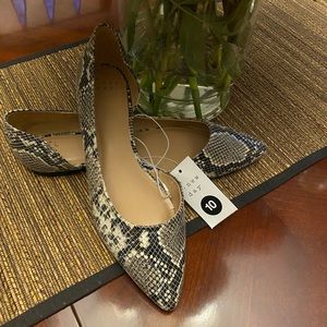 Faux Snakeskin Flats